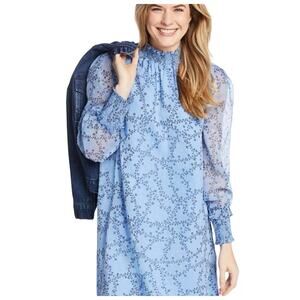 Draper James Swiss Dot Mock Neck Dress